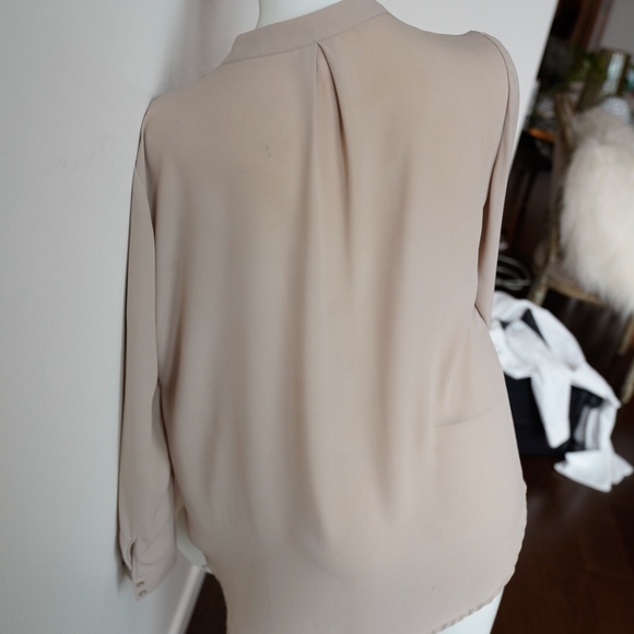 BELLATRIX Zip Front Blouse in Blush Nude, Size Small - Picture 4 of 7
